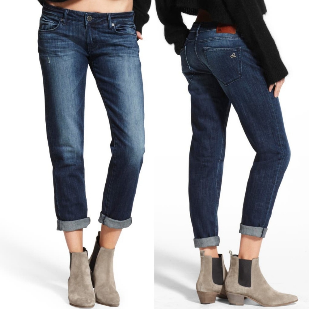 DL1961 Riley Boyfriend Relaxed Fit Nassau Blue Jeans Sz 26